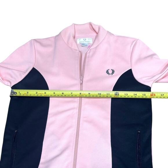 Fred Perry Pink Sweatshirt full zip vintage 90s Size 4 US / 8 UK Track Jacket - Picture 3 of 4